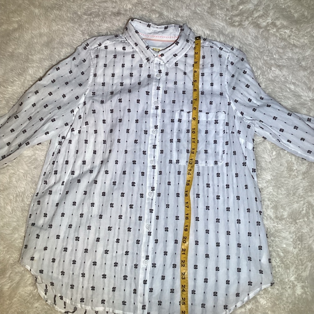 Anthropologie Maeve clip dot button up blouse size 14 - Picture 7 of 11